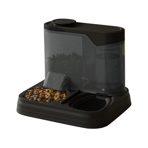 Duroecsain Automatischer Futterspender für Katzen, automatischer Wasserspender für Hunde, Futternapf für Tiere mit Behälter für Innen, Outdoor, Reisen und Zuhause von Duroecsain