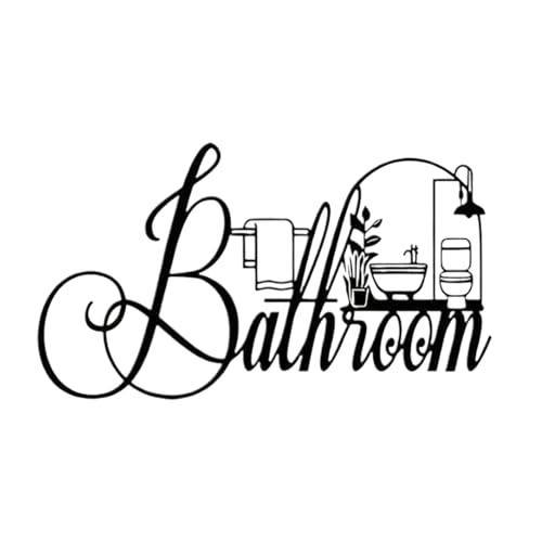 Duroecsain Badschilder für Zuhause, Wandschild für Badezimmer, ausgeschnitten, dekorative Kunst, Wand, Zuhause, Eingang, Haus, Wohnung von Duroecsain