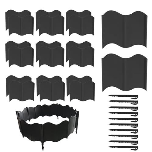 Duroecsain Beeteinfassung für den Garten, Rasenkante und Landschaftsumrandung | Flexible Ränder für den Gartenrand | 20 Stück abnehmbarer Paneelschutz, Dekoration des Blumenbetts, Barriere für von Duroecsain