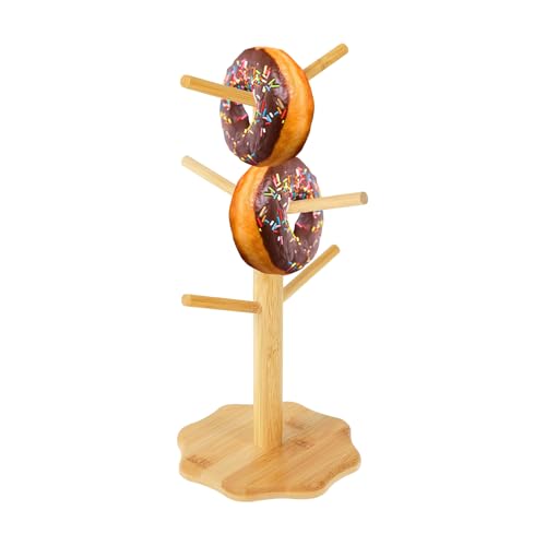 Duroecsain Brezel-Halterung - Donut-Halterung aus Holz - Donut-Organizer in Baumform für Theke für Küche, Restaurant, Café, dekorativer Becherhalter von Duroecsain