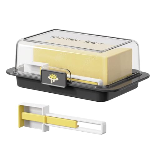 Duroecsain Butterdose für Theke, Butterdose für die Theke, luftdichter Behälter für Butterdose – bruchsicherer Käsehalter, leicht zu sammeln, multifunktionale Butteraufbewahrung mit Streuer für Theke von Duroecsain