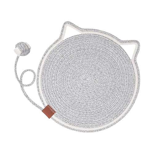 Duroecsain Cat Scratch Pad, Kratzkatze | Horizontal rund mit Spielzeug | Katzenbett zum Krallenquietschen, Möbelschutz für Wand, Sofa, Teppich, Sofas von Duroecsain