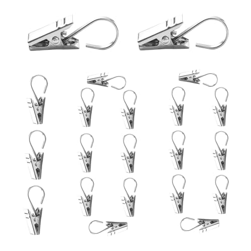 Duroecsain Clip-Haken, 100 Stück, robuste Haken aus Edelstahl für Bastelarbeiten, Ausstellung, Dekoration, Außen, Innenbereich, hängende Lichter für Garten, Hof Duroecsain Clip-Haken, 100 Stück, robuste Haken aus Edelstahl für Bastelarbeiten, Ausstellung, Dekoration, Außen, Innenbereich, hängende Lichter für Garten, Hof von Duroecsain