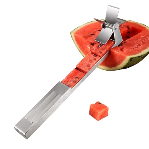 Duroecsain Cutter der Wassermelone Windmühle Wassermelone Slicer Wassermelone Schneider Edelstahl Gadget Cuber Frucht Cortador Pineapple Easy Sincing Serve Küchenteller für von Duroecsain