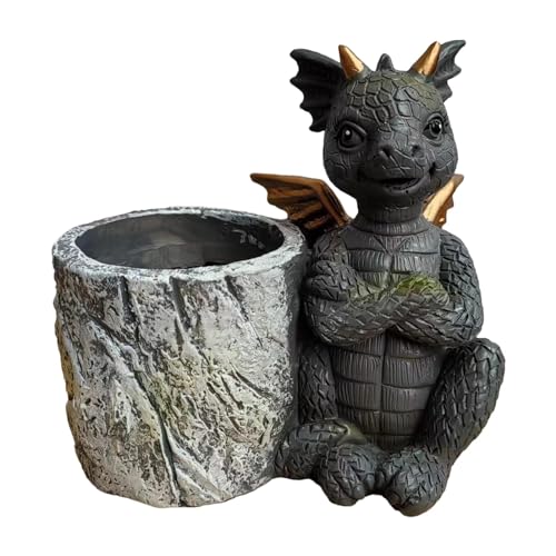 Duroecsain Dinosaurier-Übertopf, Dinosaurier-Blumentopf,Niedlicher Tierpflanzer - Niedlicher Sukkulenten-Übertopf für den Schreibtisch, Bonsai-Blumentopf aus Kunstharz, dekorativer Dino-Stifthalter Duroecsain Dinosaurier-Übertopf, Dinosaurier-Blumentopf,Niedlicher Tierpflanzer - Niedlicher Sukkulenten-Übertopf für den Schreibtisch, Bonsai-Blumentopf aus Kunstharz, dekorativer Dino-Stifthalter von Duroecsain