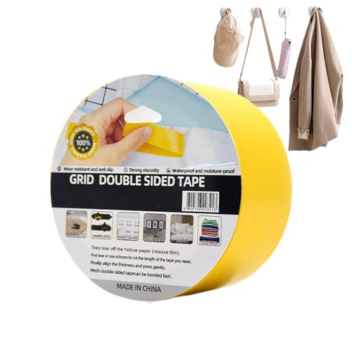 Duroecsain Doppelseitiges robustes Roller, doppelseitiges Klebeband, abnehmbare Klebebandrolle – Album-Kleber mit Glasfasernetz, Tischlerbedarf, Handwerk von Duroecsain