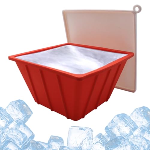 Duroecsain Eisblock Form, große Eisblockform - Silikon Eisblock Form für Badewanne | Getränke im Gefrierfach im Deckel Badzubehör Kühlen von Duroecsain