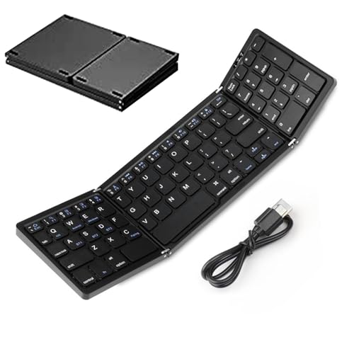 Duroecsain Faltbare , kabellos, dreifach faltbar | Kabellose faltbar in drei Sprachen | Kleine mehrsprachige für Tablet und Smartphone von Duroecsain