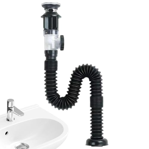 Duroecsain Flexibler Abflussschlauch, flexibler Abflussschlauch – Abflussschlauch für Spüle, Geruchsneutral, leise, Abwasserschlauch für Waschbecken | Ablaufschlauch gegen Verstopfen für Spüle Duroecsain Flexibler Abflussschlauch, flexibler Abflussschlauch – Abflussschlauch für Spüle, Geruchsneutral, leise, Abwasserschlauch für Waschbecken | Ablaufschlauch gegen Verstopfen für Spüle von Duroecsain
