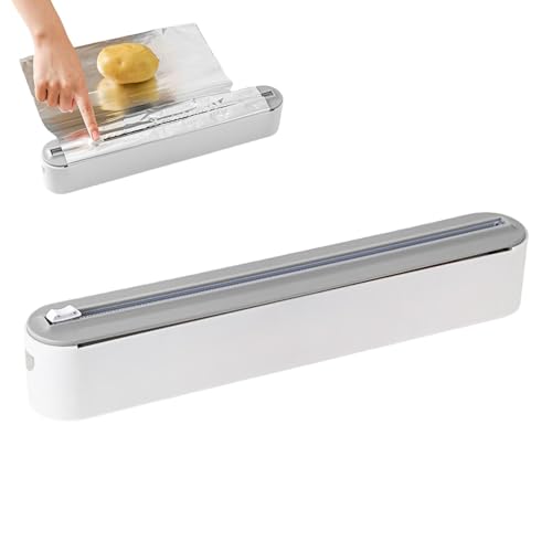Duroecsain Folien-Organizer mit Cutter, magnetischer Folienspender – magnetischer Folienspender, Aluminiumfolie mit Organizer für Folie von Duroecsain