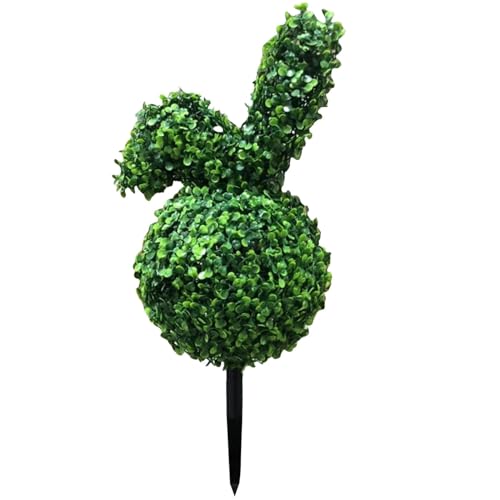 Duroecsain Formschnittbaum in Form eines künstlichen Kaninchens, Formschnitt von Kaninchen – 69,5 cm, künstlicher Buchsbaum, Pflanze mit Erdspieß, Ostern, grün, für Veranda, Garten und Innendekoration Duroecsain Formschnittbaum in Form eines künstlichen Kaninchens, Formschnitt von Kaninchen – 69,5 cm, künstlicher Buchsbaum, Pflanze mit Erdspieß, Ostern, grün, für Veranda, Garten und Innendekoration von Duroecsain