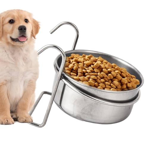 Duroecsain Futterschale für Vögel, hängendes Futterhaus für Papageien und Wellensittiche – Wasserschale zum Aufhängen, kippsicher, aus Edelstahl, für Wellensittiche, Nymphensittiche, untrennbare von Duroecsain