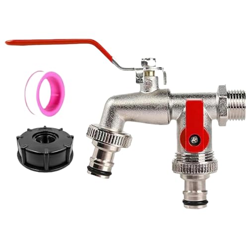 Duroecsain Gartenschlauch Verteiler 2 Wege Robust - Wasserhahn Adapter Mit Absperrventilen,Metall-Zinklegierung Außenzapfhahn Für Garten Gewächshaus Auto Waschen Duroecsain Gartenschlauch Verteiler 2 Wege Robust - Wasserhahn Adapter Mit Absperrventilen,Metall-Zinklegierung Außenzapfhahn Für Garten Gewächshaus Auto Waschen von Duroecsain