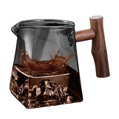 Duroecsain Glasteekanne, Kaffeekanne aus Glas, Espressokaraffe mit Berg, Ersatz für wärmeisolierte Kaffeemaschine, 330 ml Kaffeebecher für Zuhause, Reisen und Camping von Duroecsain