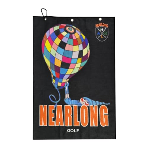 Duroecsain Golf-Handtücher, Golf-Handtücher für Taschen, Prinz aus Mikrofaser, Heißluftball, Golf-Handtuch, mit Karabiner-Clip zum Entfernen von Schmutz, Schlamm, Sand und von Duroecsain