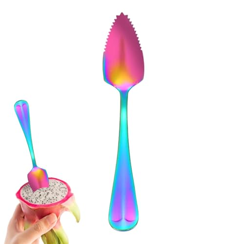 Duroecsain Grapefruit-Löffel, Grapefruit-Löffel mit gezacktem Rand, Grapefruit-Löffel aus Edelstahl, gezackter Grapefruit-Löffel, Küchenhelfer, Küchenhelfer für Obst von Duroecsain