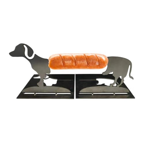 Duroecsain Grill-Würsthalter – 2 Stück Hot Dog Kochutensilien, Edelstahl | Wiederverwendbares Werkzeug, leicht zu reinigen, Form Welpen, für Snacks, Kino, Buffet, Outdoor Duroecsain Grill-Würsthalter – 2 Stück Hot Dog Kochutensilien, Edelstahl | Wiederverwendbares Werkzeug, leicht zu reinigen, Form Welpen, für Snacks, Kino, Buffet, Outdoor von Duroecsain