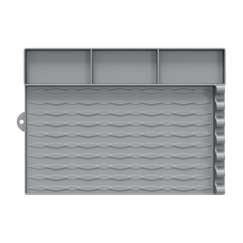 Duroecsain Grillseitenschelfmatte, Silikonspatelmatte - Hitzebeständiger Grill Utensilhalter - Hitzebeständiges Utensilebad Duroecsain Grillseitenschelfmatte, Silikonspatelmatte - Hitzebeständiger Grill Utensilhalter - Hitzebeständiges Utensilebad von Duroecsain