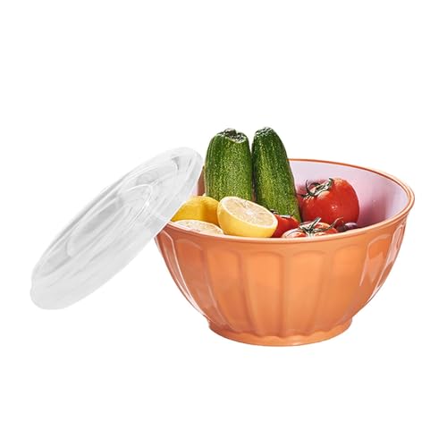 Duroecsain Große Salatschüsseln – 46 Unzen Pommes-Schüssel | Runde und leichte Servierschale, Pommes-Schalen für Partysalat, Süßigkeitenbehälter Duroecsain Große Salatschüsseln – 46 Unzen Pommes-Schüssel | Runde und leichte Servierschale, Pommes-Schalen für Partysalat, Süßigkeitenbehälter von Duroecsain