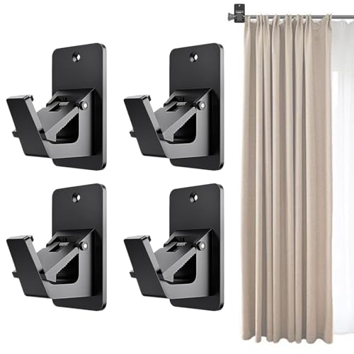 Duroecsain Halterungen für Gardinenstangen, robust, 4 Stück, robuste Halterung für Vorhänge, ohne Bohren, für Küche, Schlafzimmer, Balkon, Schlafzimmer Duroecsain Halterungen für Gardinenstangen, robust, 4 Stück, robuste Halterung für Vorhänge, ohne Bohren, für Küche, Schlafzimmer, Balkon, Schlafzimmer von Duroecsain