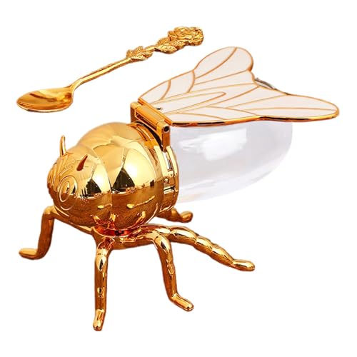 Duroecsain Honigtopf Deko Honigtopf Honigtopf Honigtopf | Dekorative Honiggläser für Würzmittel, Küchenthekenzubehör, Sirupspender Gold, Standschale Duroecsain Honigtopf Deko Honigtopf Honigtopf Honigtopf | Dekorative Honiggläser für Würzmittel, Küchenthekenzubehör, Sirupspender Gold, Standschale von Duroecsain
