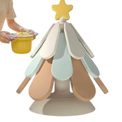 Duroecsain Isoliermatte, faltbar, aus Silikon, Tischset für Weihnachtsbaum, Isoliermatte für Tische, faltbar | Silikonkissen faltbar mit Saugnäpfen unten für Arbeitsbereich, Hotel, Hotel von Duroecsain