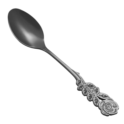 Duroecsain Kaffeelöffel aus Edelstahl, Dessertlöffel | Löffelbesteck mit Griff | Küchen-Teelöffel aus Edelstahl, für Eiscreme, Dessert, von Duroecsain