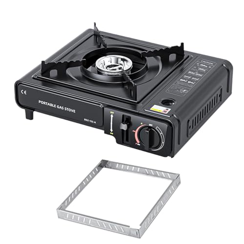 Duroecsain Kassetten-Campingkocher, Campingkocher, Kassettenbrenner zum Kochen im Freien, Campingkocher, mehrstufig verstellbar mit von Duroecsain
