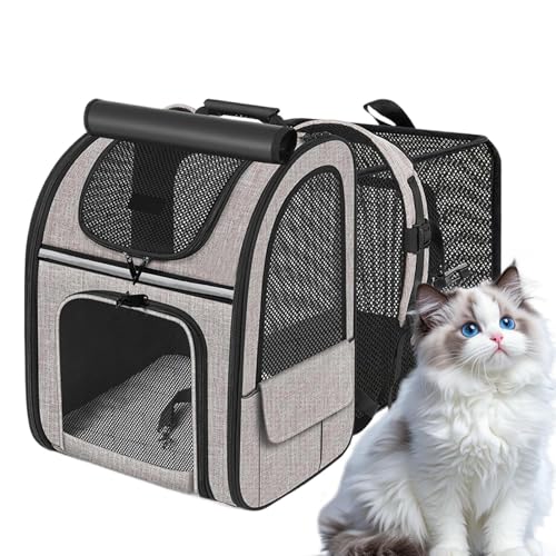 Duroecsain Katzenrucksack - Katzentasche Transportbox | Zusammenklappbar Erweiterbar Leichter Haustierrucksack Für Camping Outdoor Duroecsain Katzenrucksack - Katzentasche Transportbox | Zusammenklappbar Erweiterbar Leichter Haustierrucksack Für Camping Outdoor von Duroecsain