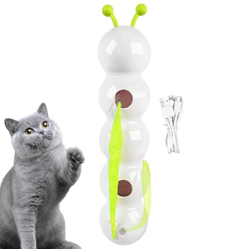 Duroecsain Katzenspielzeug Für Innenbereich - Interaktives Spielzeug Für Katzen Mit Automatischer Bewegung - Elektrisches Wurmspielzeug Zur Bewegungsförderung, Spielspaß & Gegen Langeweile Für Aktive von Duroecsain
