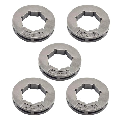 Duroecsain Kettenritzel für Kettensäge, Set mit 5 Motorritzeln für Felgen, Schneidzubehör mit 3/8-7 Zähnen für Rasenmähermotoren von Duroecsain