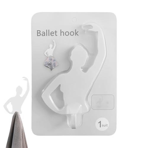 Duroecsain Klebehaken – Handtuchhalter | Ballett-Design, zum Aufhängen für Schrank, Schlafzimmer, Badezimmer, Küche, Tasche, Hut, Schal Duroecsain Klebehaken – Handtuchhalter | Ballett-Design, zum Aufhängen für Schrank, Schlafzimmer, Badezimmer, Küche, Tasche, Hut, Schal von Duroecsain