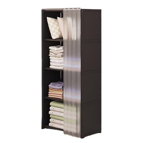 Duroecsain Kleiderschrank, Stoffschrank mit Ablagen, 40 x 28 x 125 cm, Stoffkleiderschrank mit Abdeckung von Duroecsain