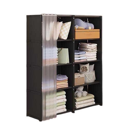 Duroecsain Kleiderschrank, Stoffschrank mit Ablagen, 80 x 28 x 125 cm, Stoffkleiderschrank mit Abdeckung von Duroecsain