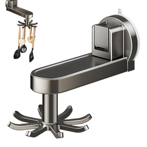 Duroecsain Küchenhelfer Haken unter Schrank, Küchenhaken drehbar - Küchenhaken, Utilienhalter, Utensilienhalter 360 Grad drehbar | Utensilienhalter von Duroecsain