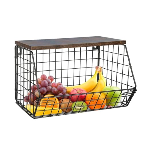 Duroecsain Küchenkörbe für Theke, Obstständer für Küchentheke | Snack Organizer Aufbewahrung Korb Wand Halterung | Organizer Aufbewahrung Obstständer Duroecsain Küchenkörbe für Theke, Obstständer für Küchentheke | Snack Organizer Aufbewahrung Korb Wand Halterung | Organizer Aufbewahrung Obstständer von Duroecsain