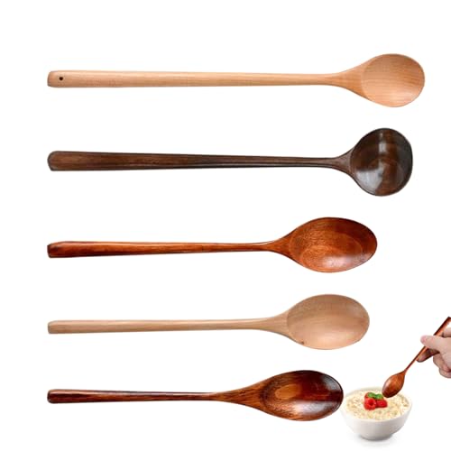 Duroecsain Küchenlöffel aus Holz - Kochgeschirr aus Holz - Kaffeelöffel, hitzebeständiges Küchenutensil zum Mischen von Soßen und Suppen von Duroecsain