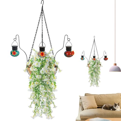 Duroecsain Künstliche Blumenkörbe | Bunte Kunstblumen für den Außenbereich mit Vögeln, künstlichen Pflanzen und Laub für Wand, Hof, Veranda, Tür, Garten, Frühling, Herbst, Pavillon Duroecsain Künstliche Blumenkörbe | Bunte Kunstblumen für den Außenbereich mit Vögeln, künstlichen Pflanzen und Laub für Wand, Hof, Veranda, Tür, Garten, Frühling, Herbst, Pavillon von Duroecsain