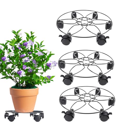 Duroecsain Lagerbasis, Ständer mit Rädern, rollender Pflanzenständer mit Rädern, 3 x Schwere Pflanzkasten Palette mit 6 Rollen, Blumentopfmotor für Blumenkasten Duroecsain Lagerbasis, Ständer mit Rädern, rollender Pflanzenständer mit Rädern, 3 x Schwere Pflanzkasten Palette mit 6 Rollen, Blumentopfmotor für Blumenkasten von Duroecsain