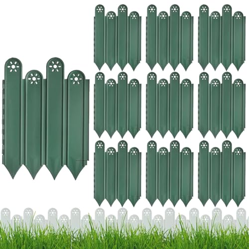Duroecsain Landschaftsbordüre, Beeteinfassung mit | 10 Stück Rasenkanten, dekorative Gartenfechten, Tierbarriere in Verriegelung, Pflanzenzaun für das Blumenbeet von Duroecsain