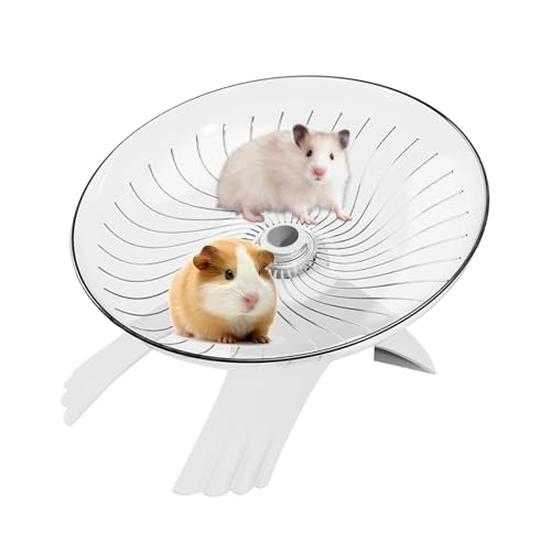 Duroecsain Laufrad für Hamster, leises Laufrad, Zubehör für Käfige, transparentes Design, fliegende Untertasse für kleine Tiere, Igel, Bernhardinner und andere Duroecsain Laufrad für Hamster, leises Laufrad, Zubehör für Käfige, transparentes Design, fliegende Untertasse für kleine Tiere, Igel, Bernhardinner und andere von Duroecsain