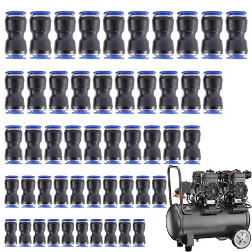 Duroecsain Luftverbinder – 50 Stück gerade Steckverbinder | Hochdruckfeste Anschlüsse für den Einsatz auf Sandstrahlen, Baustellen und Fertigungsanlagen von Duroecsain