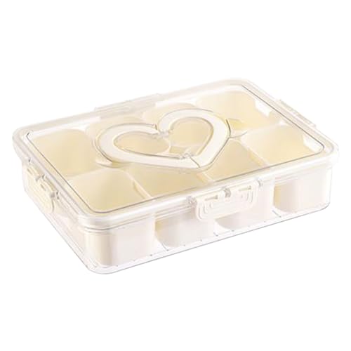 Duroecsain Obstbehälter, Serviertablett mit 8 Fächern und klappbarem Griff, tragbar, transparent, für Schrank, Küche, Lebensmittel, Salat, , Reise Duroecsain Obstbehälter, Serviertablett mit 8 Fächern und klappbarem Griff, tragbar, transparent, für Schrank, Küche, Lebensmittel, Salat, , Reise von Duroecsain