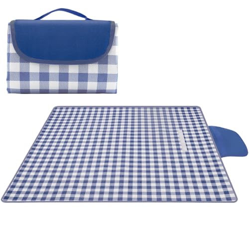 Duroecsain Picknickdecke - Outdoor Decke Wasserdicht & Sanddicht,Zusammenfaltbare rutschfeste Unterlage Für Pool Balkon Musikfestival Strandurlaub Camping Garten Relaxen (198x198 cm) von Duroecsain