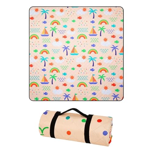 Duroecsain Picknickdecke für den Außenbereich, wasserdicht, 170 x 180 cm, praktischer, dicker Teppich, extra groß, faltbar – Campingdecke für den Sommer im Frühling, Decke von Duroecsain