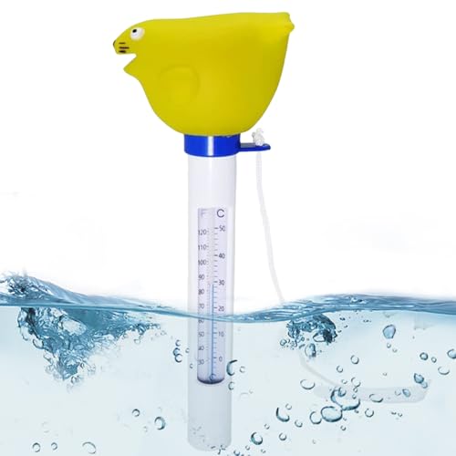 Duroecsain Pool Thermometer | Cartoon Schwimmbad Thermometer,Leicht Ablesbar Wasserdicht Tragbar für Kinder von Duroecsain