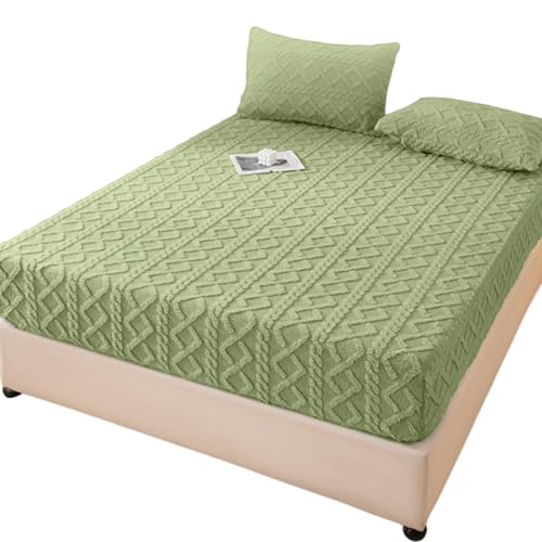 Duroecsain Queensize-Spannbettlaken, elastisches Spannbettlaken, Velours, schrumpffest | elastisches Spannbettlaken aus Samt, warm, lichtbeständig, für den Herbst von Duroecsain