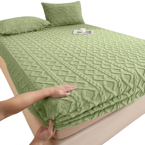 Duroecsain Queensize-Spannbettlaken, elastisches Spannbettlaken, komprimierbar, schrumpffest, warme Tagesdecke, lichtbeständig, Winter-Samtbettlaken Duroecsain Queensize-Spannbettlaken, elastisches Spannbettlaken, komprimierbar, schrumpffest, warme Tagesdecke, lichtbeständig, Winter-Samtbettlaken von Duroecsain