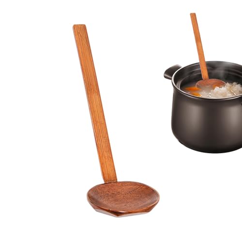 Duroecsain Ramen-Suppenlöffel aus Holz, japanische Ramen-Löffel - Japanische Ramen-Verkostungslöffel | Langer Griff, Kochlöffel aus Holz zum , Mischen, von Duroecsain