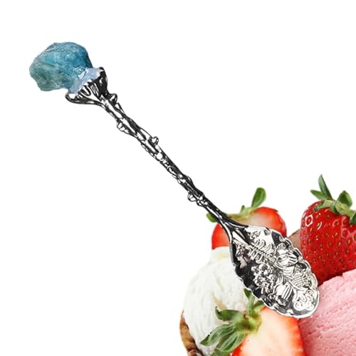 Duroecsain Retro-Kaffeelöffel, Kaffeelöffel, Vintage-Löffel aus Legierung, Retro-Löffel, Teelöffel aus Rohstein, Teelöffel, Dessertlöffel, Cremesöffel von Duroecsain